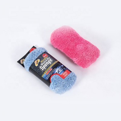 Chenille Microfiber Premium Car Wash Mitt with Sponge,Lint Scratch Free-Ultra Soft Cleaning Mitt with Hand Strap