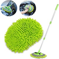 2 in 1 Chenille Microfiber Mop Mitt Aluminum Alloy Cleaning Kit Duster Cleaning Tool Dust Collector Supply Washing Truck Car Was